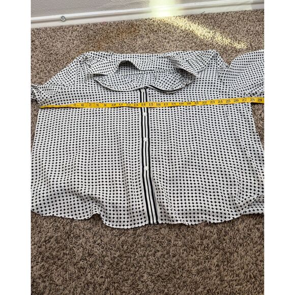 Max Studio Womens Diamond Print Button Up Top Sz 3X Geometric Career Business - Picture 8 of 8